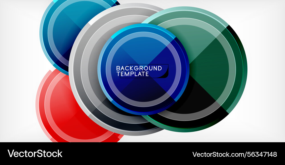 Abstract circles overlap creating dynamic visual vector image