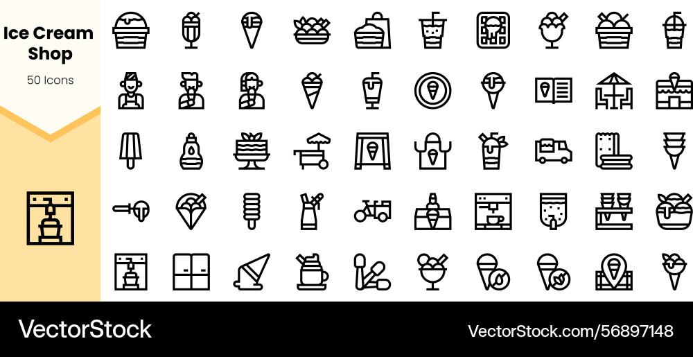 An array of stylish line icons representing An array of stylish line icons representing vector image