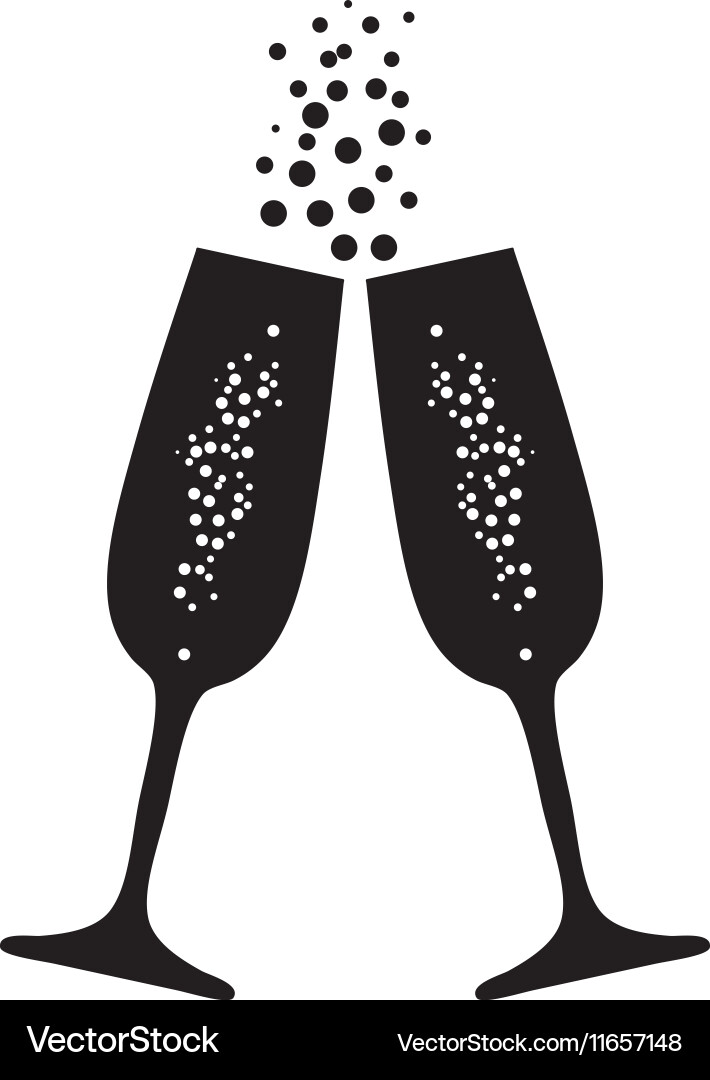 Champagne Glasses with Bubbles Vector Image
