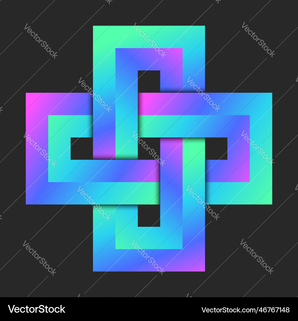 Cross shape logo or plus sign with rectangular vector image