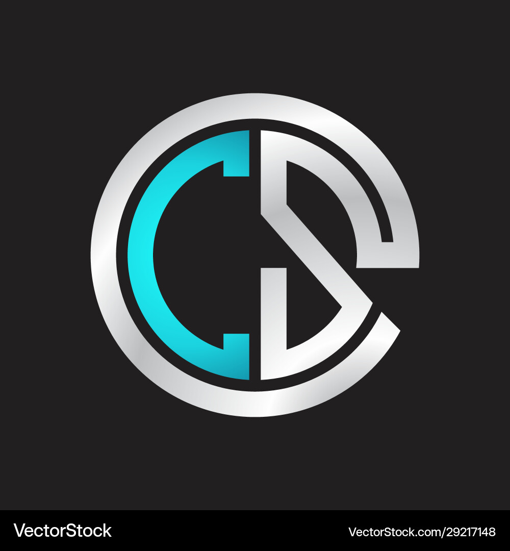 CS Monogram Logo - Linked Circles vektorbild