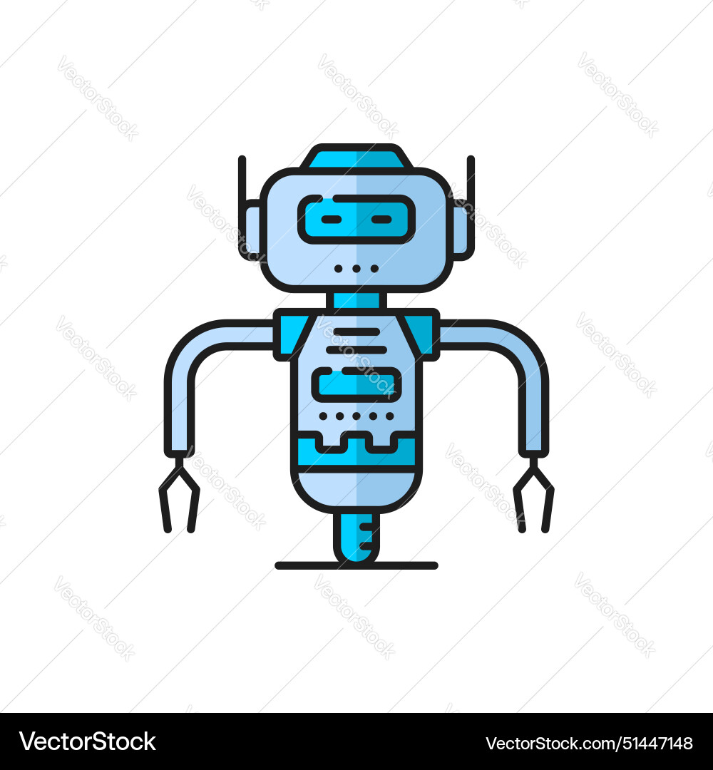Futuristic droid virtual bot or robot line icon Futuristic droid virtual bot or robot line icon Vector Image