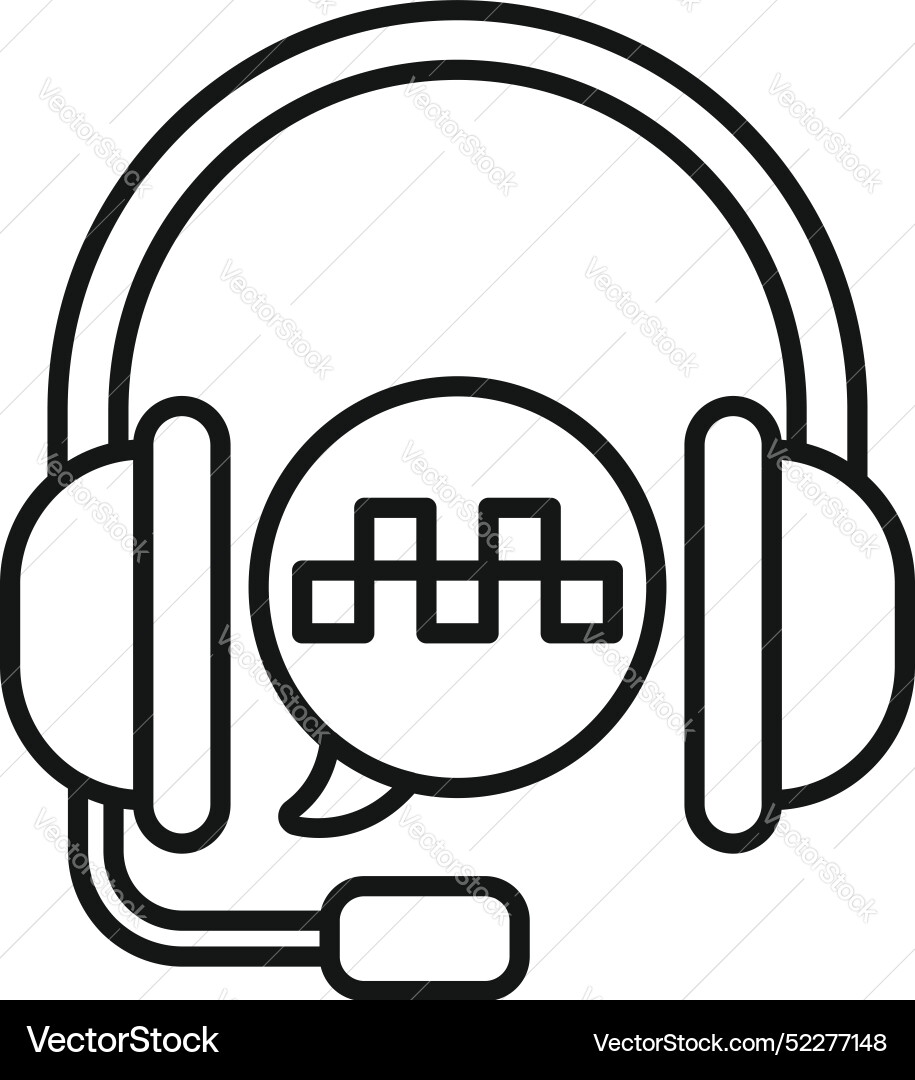 Headset recording audio track with microphone Headset recording audio track with microphone vector image