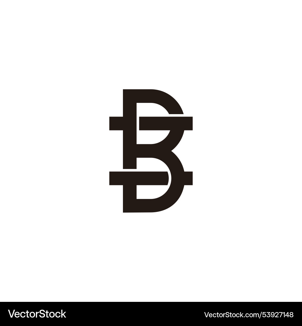 Letters gb simple linked linear geometric logo Vector Image