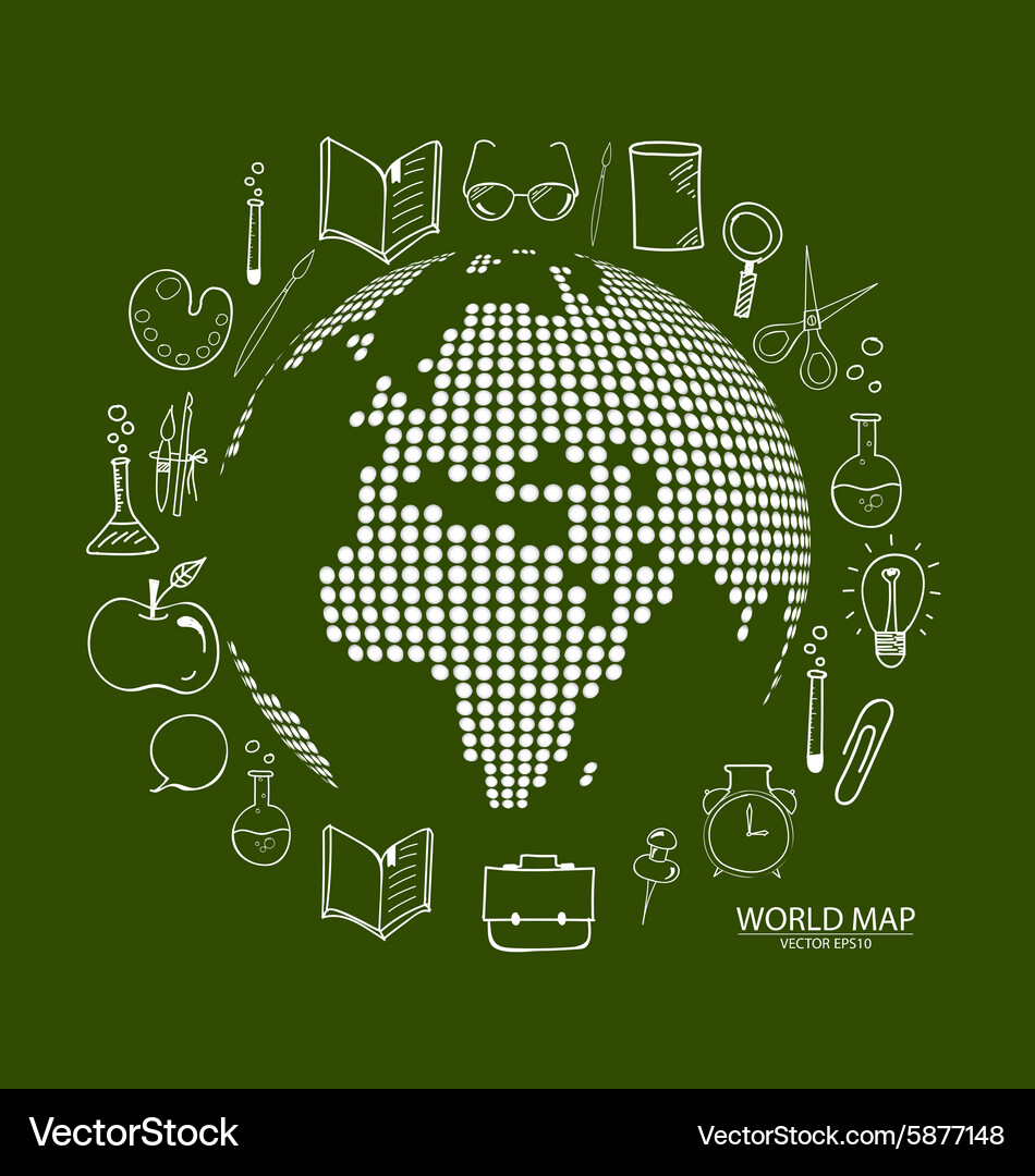 Modern globe with application icon template Vector Image