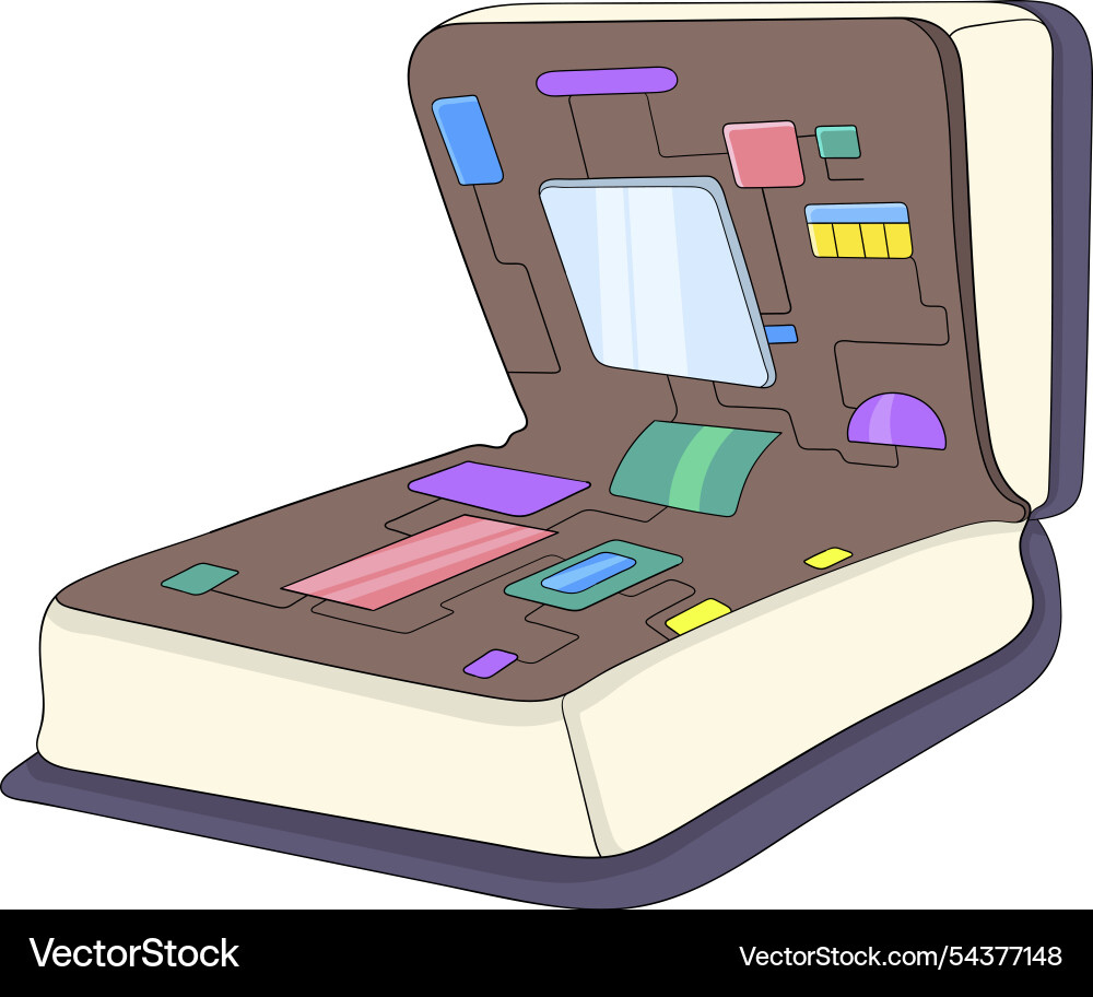 Open book transformed into processor representing Vector Image