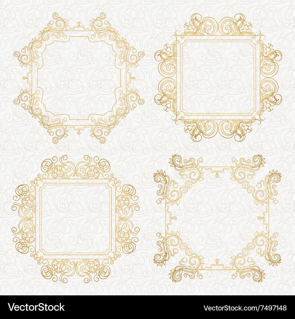 Ornate frames and scroll elements Vector Image