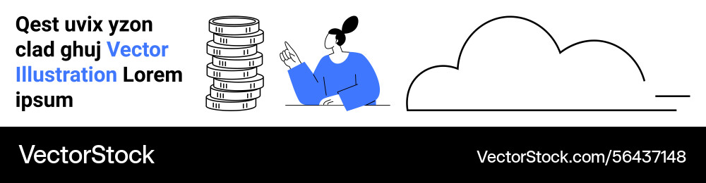 Person analyzing cloud storage and data stack Person analyzing cloud storage and data stack Vector Image