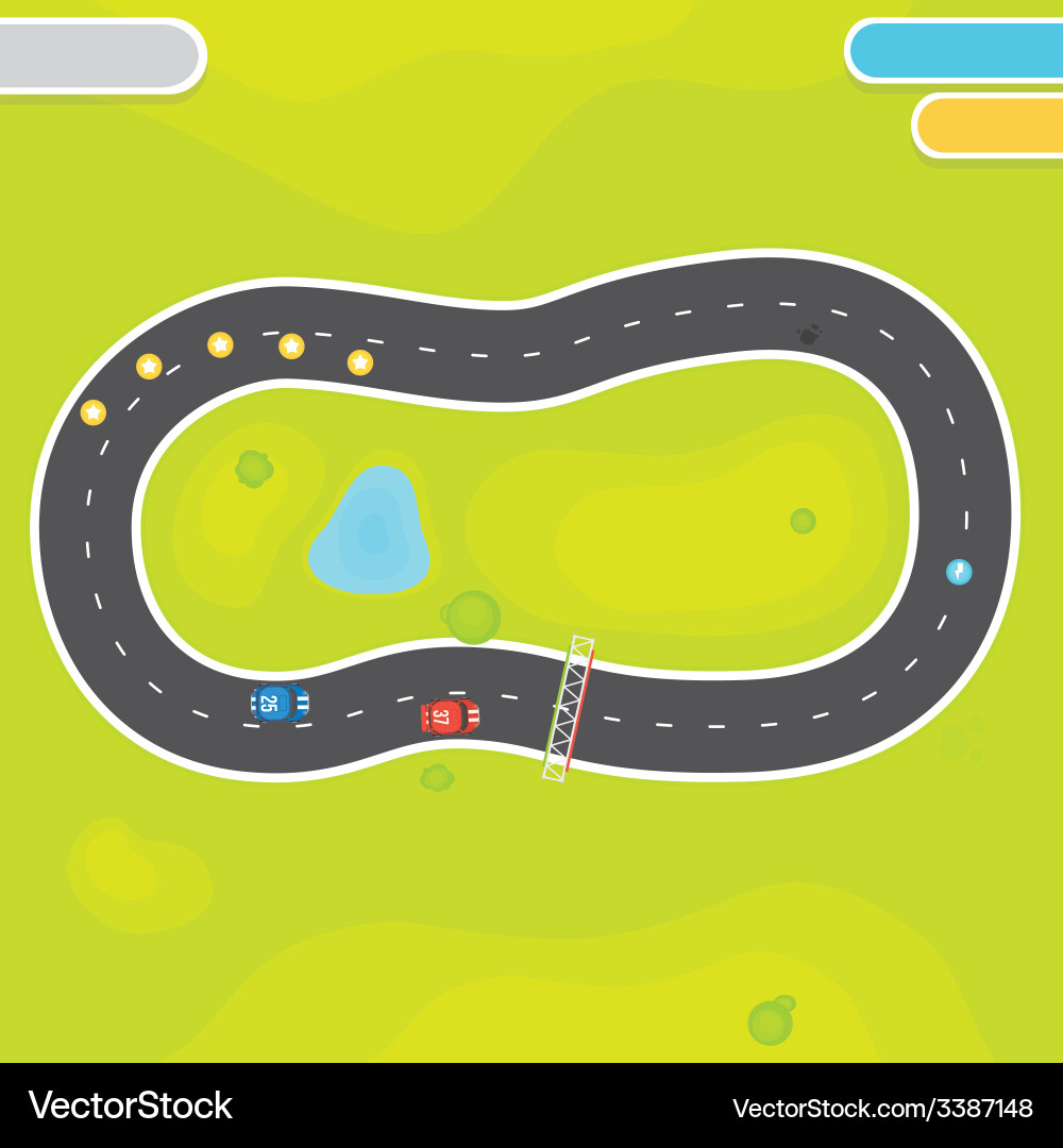Racing Game Assets - Road Objects vector image