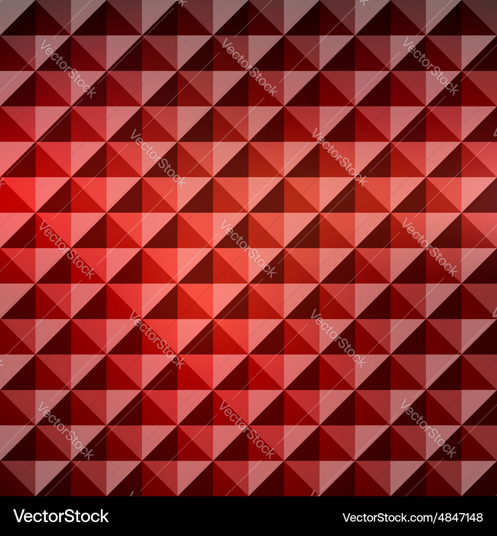 Red Triangular Mosaic Background Vector Image