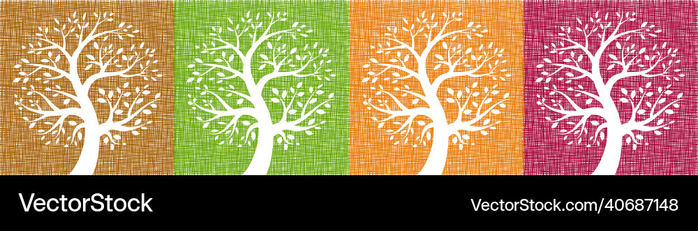 Tree icon set on canvas texture Tree icon set on canvas texture vector image