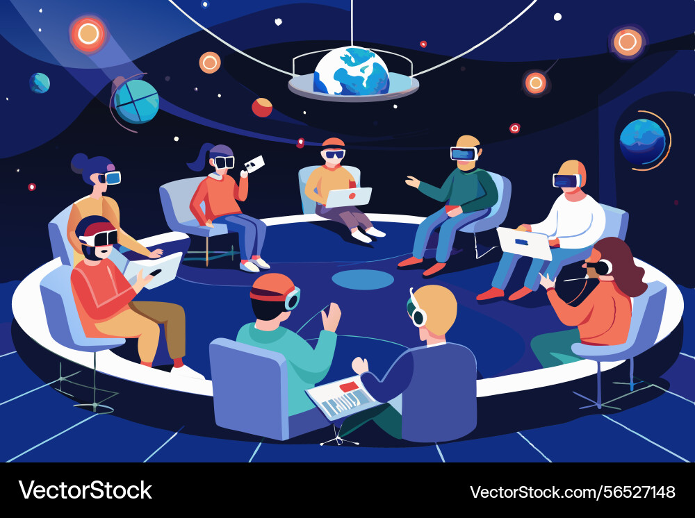 Virtual support group session in progress Vector Image
