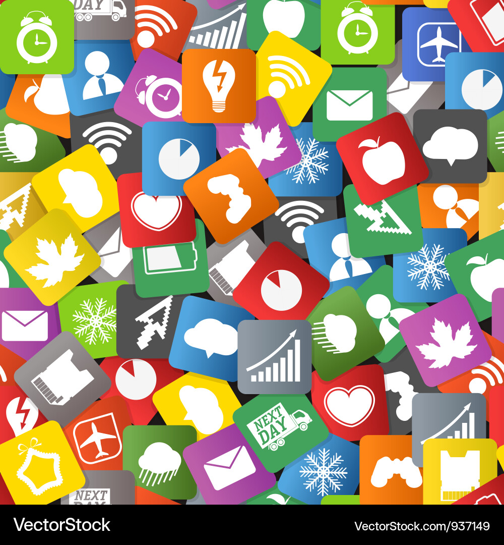 App Icon Collection Background vector image