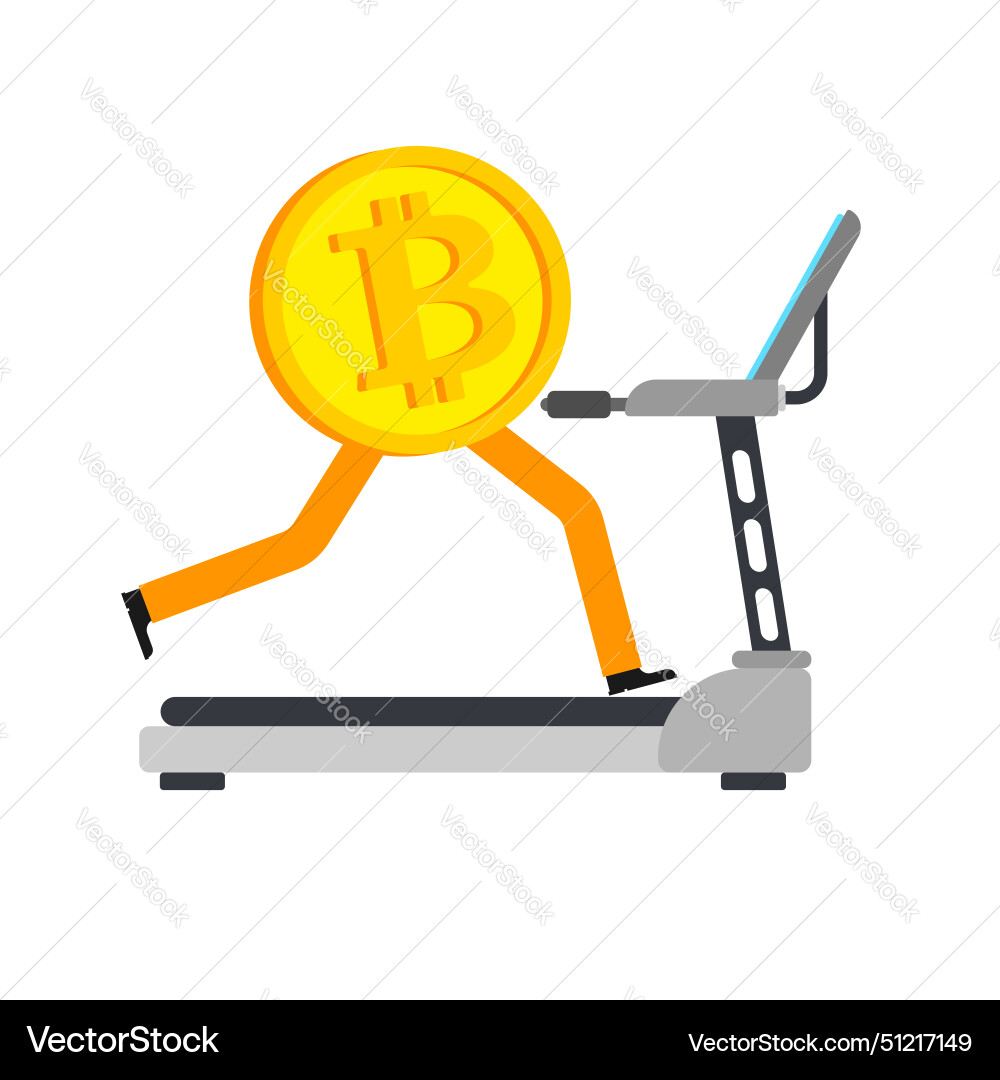 Bitcoin is running concept increase in value Bitcoin is running concept increase in value vector image