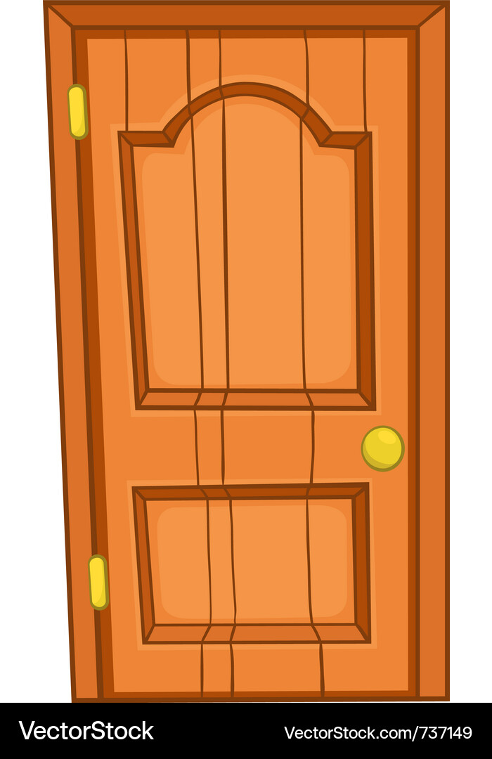 Cartoon Wooden Door Vector Image