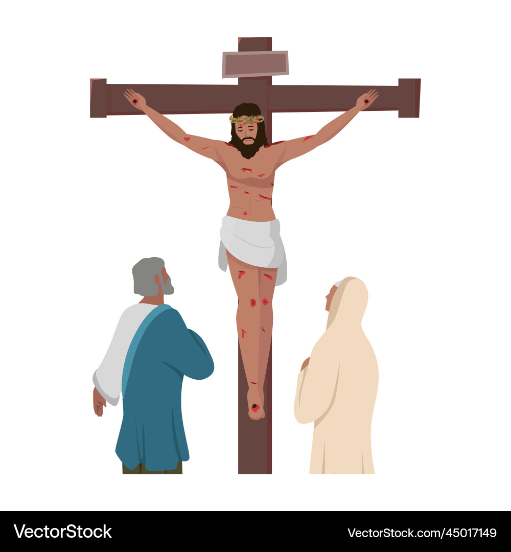 Crucifixion of christ bible concept Crucifixion of christ bible concept vector image