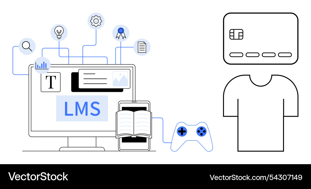 Digital learning management system vector image