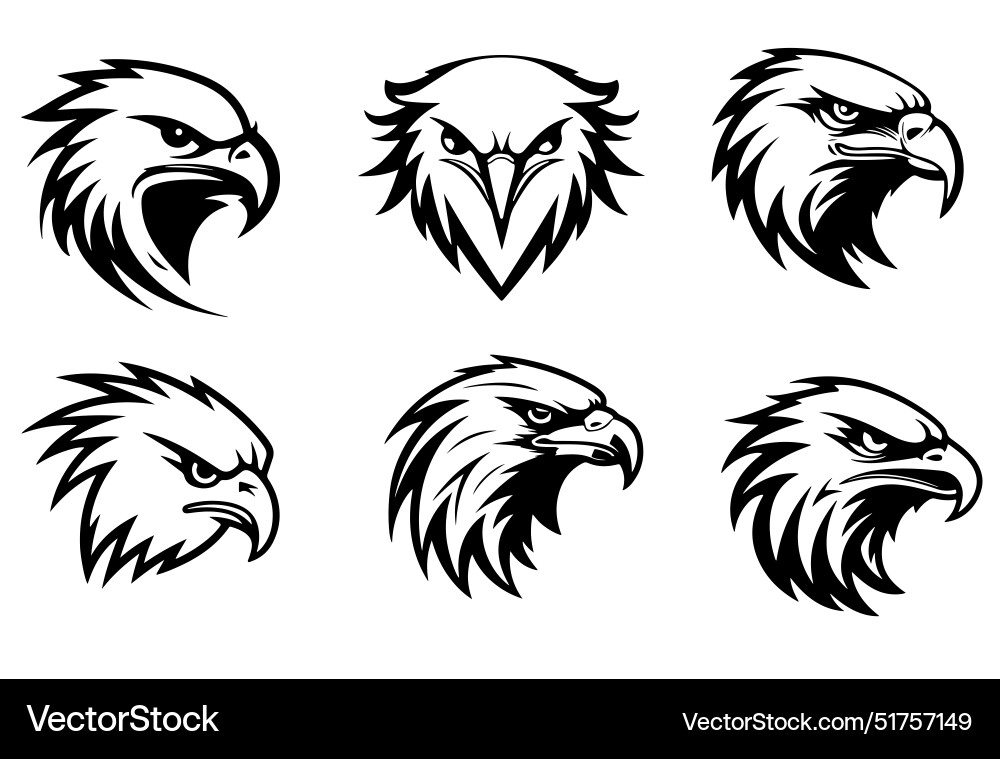 Elegant Eagle Head Emblem Royalty Free Vector Image