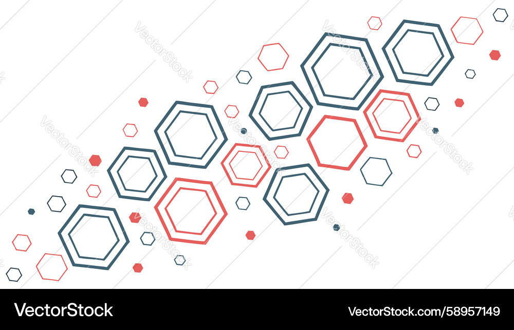 Hexagonal Data Network Vector Image