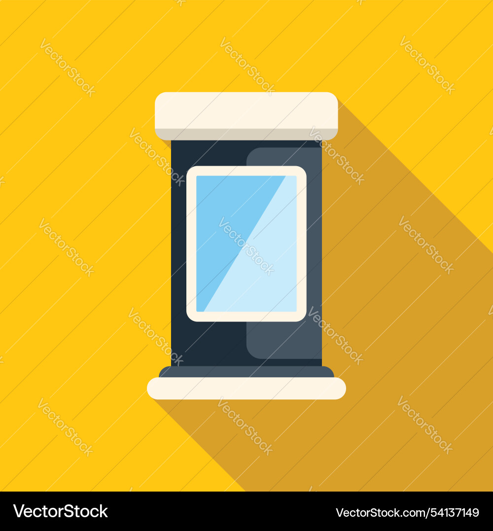 Interactive kiosk showing blank screen displaying Interactive kiosk showing blank screen displaying vector image