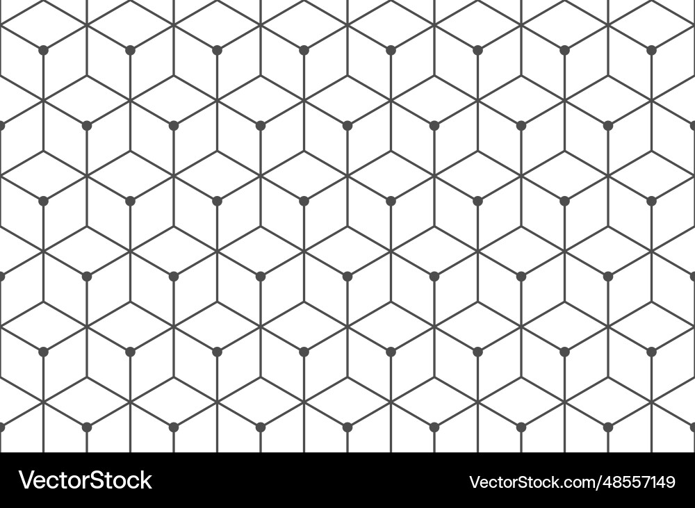 Isometric cube grid seamless pattern line Isometric cube grid seamless pattern line vector image