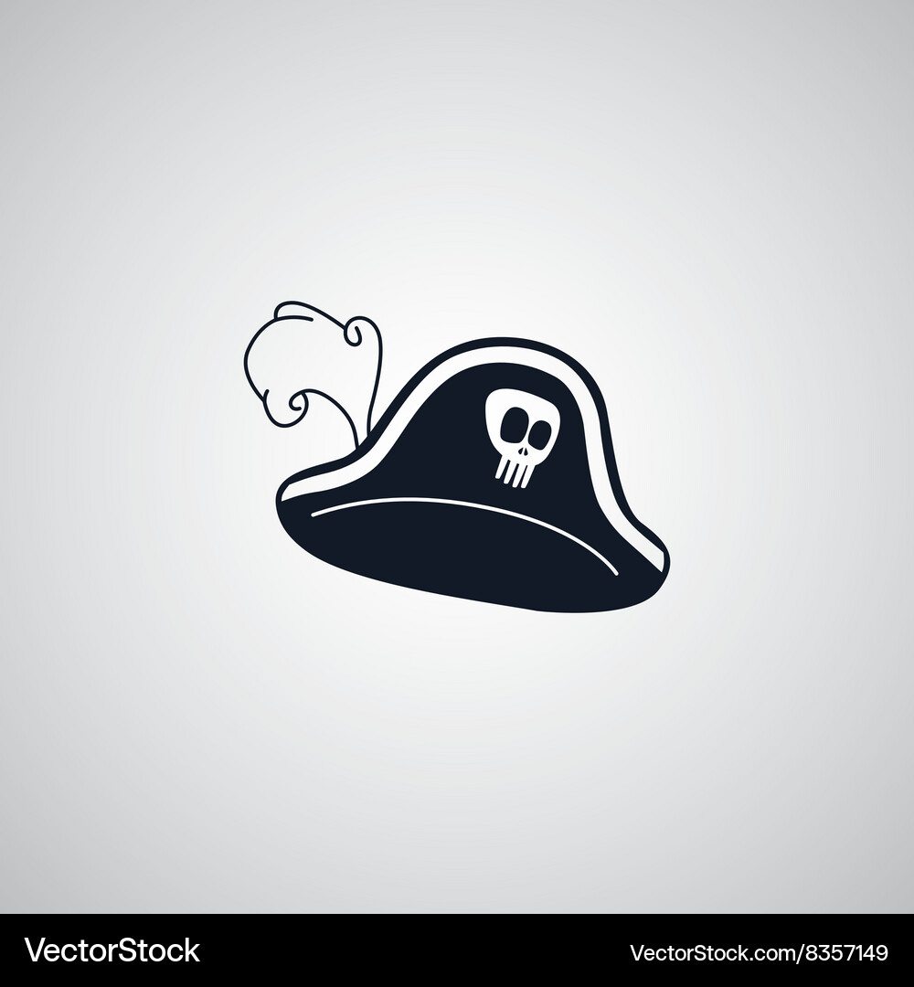 Pirate Captain Hat Icon Set Vektorbild