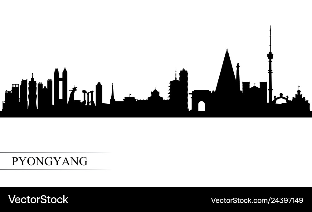 Pyongyang City Skyline Silhouette vector image