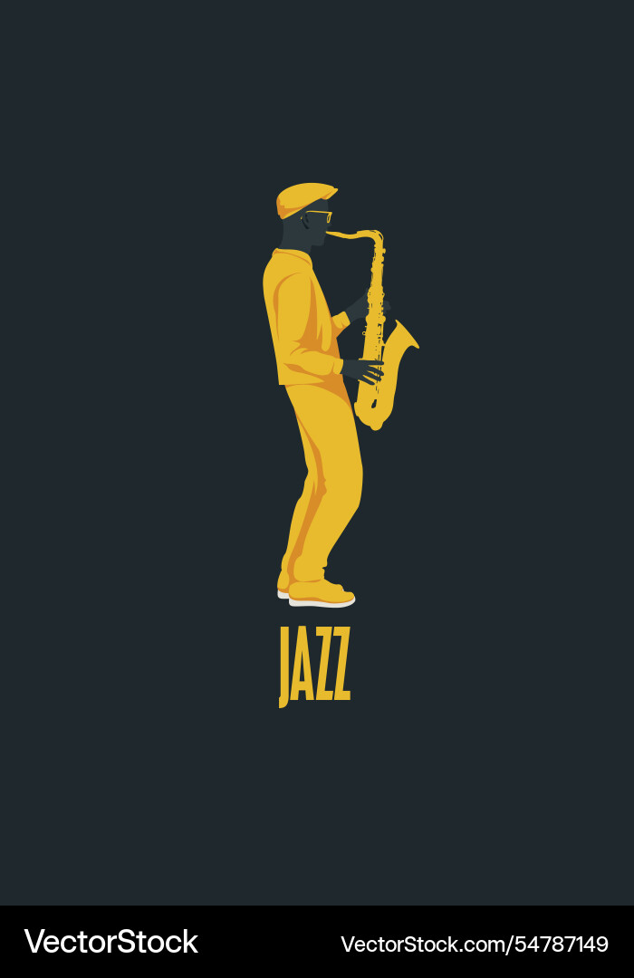 Saxophonist mit Saxophon im Retro-Stil Saxophonist mit Saxophon im Retro-Stil vektorbild