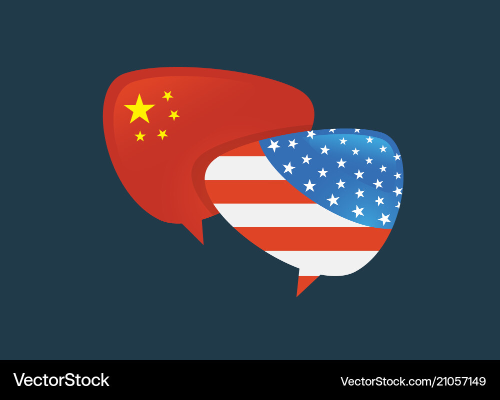 Trade war america china tariff business global Trade war america china tariff business global vector image
