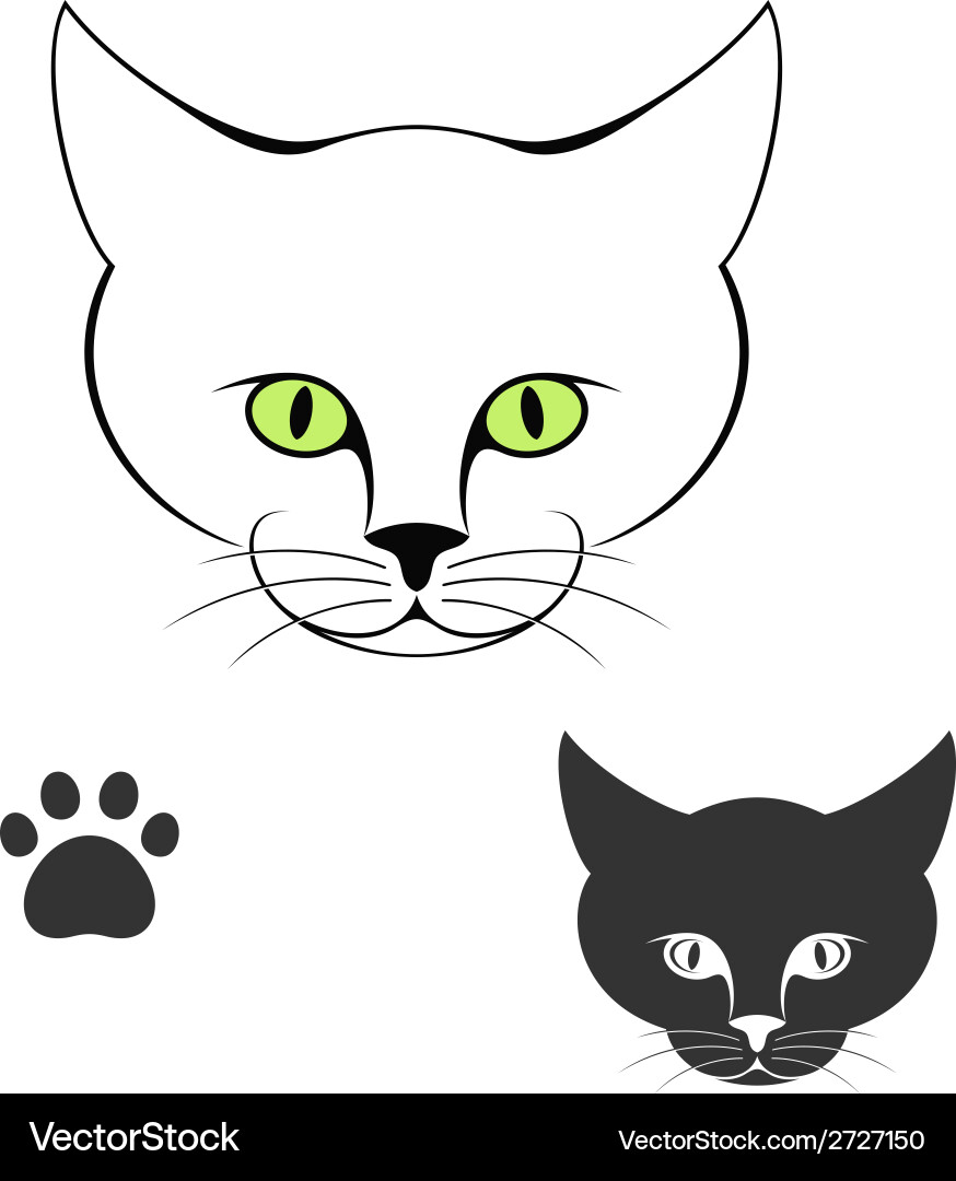 Cute Cat Paw Print Vector Image
