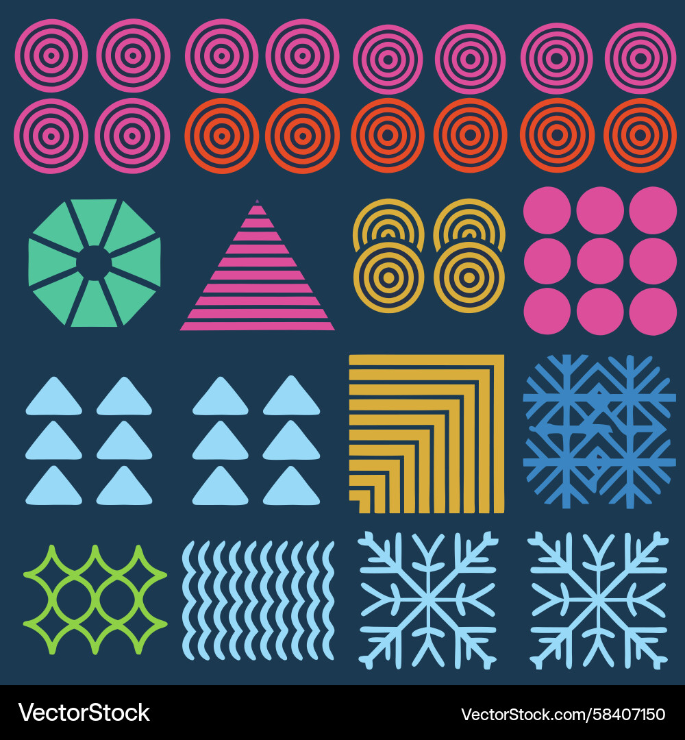 Geometric Abstract Pattern Collection Vector Image
