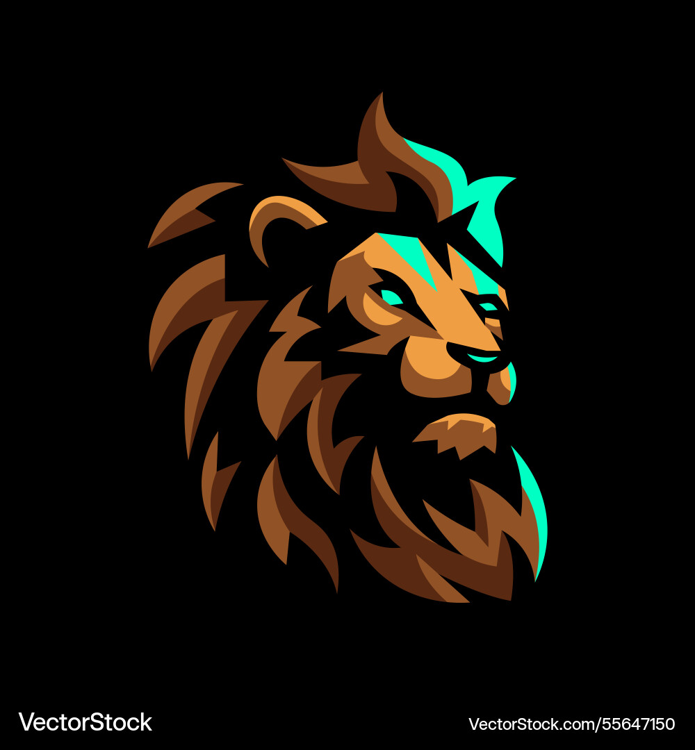 Lion head mascot logo Lion head mascot logo Vector Image