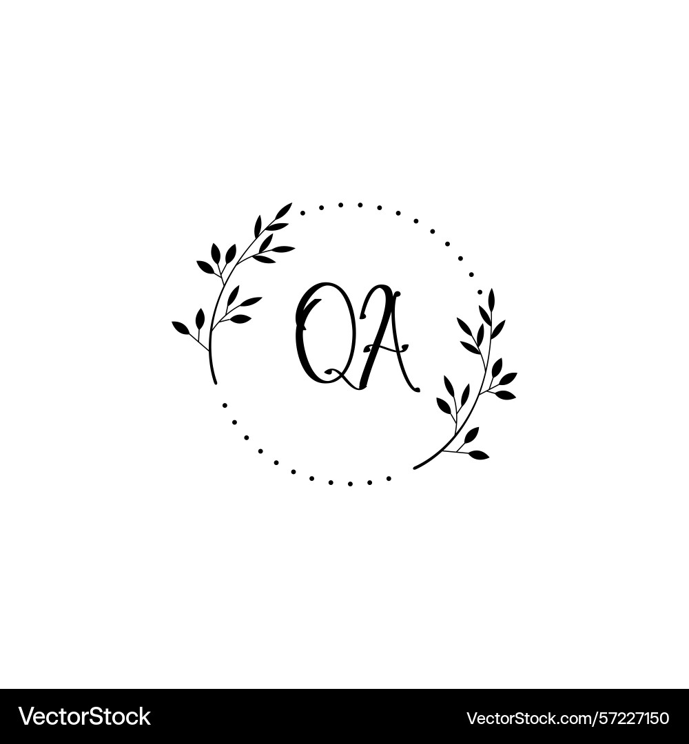 Minimalist botanical monogram qa logo design Vector Image