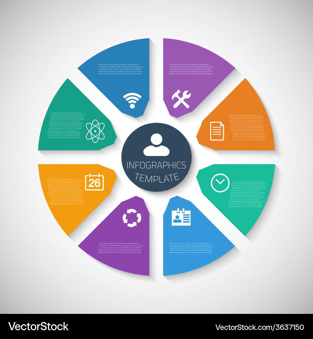 Pie Chart Timeline Template vector image