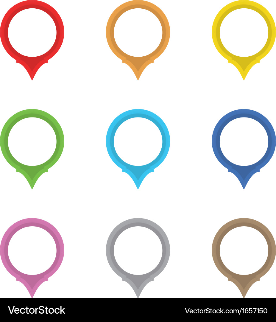 Set of circle pointers in the colors rainb Vector Image