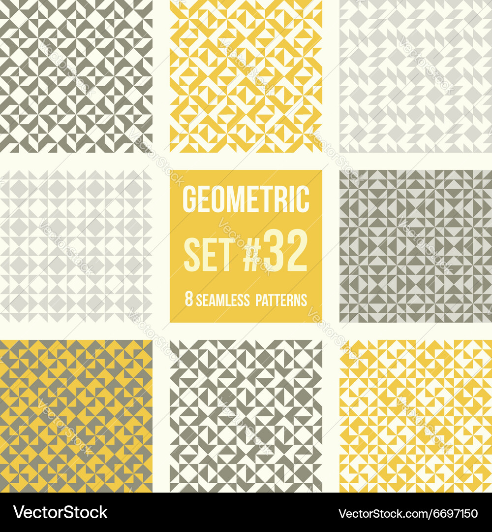 Set of eight geometric patterns Vector Image