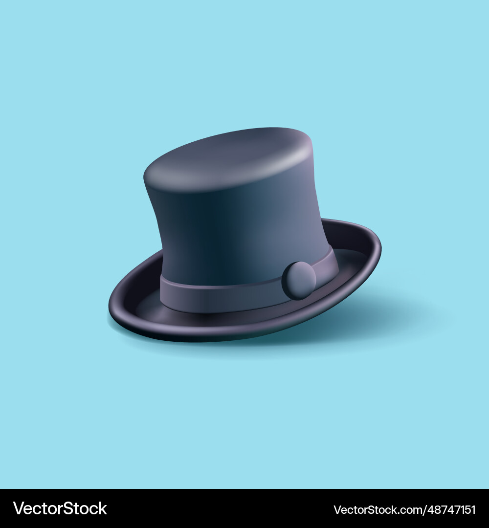 3d realistic black cylinder hat render modern 3d realistic black cylinder hat render modern vector image