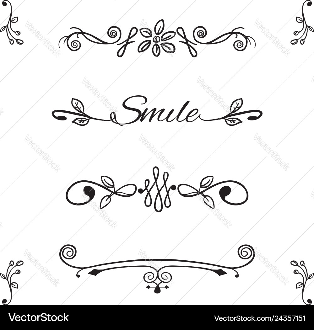 Floral Border & Text Divider vector image