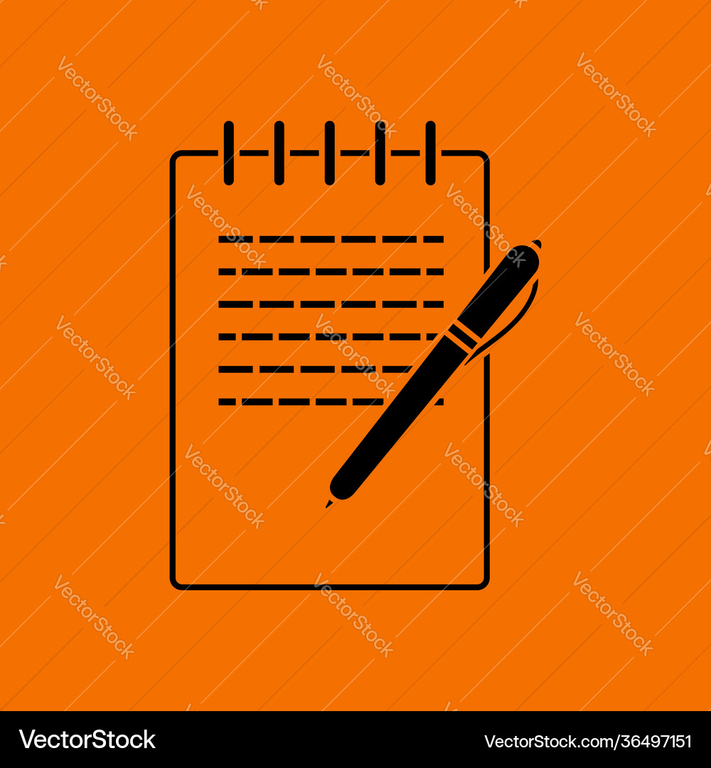 Notebook with pen icon Notebook with pen icon vector image