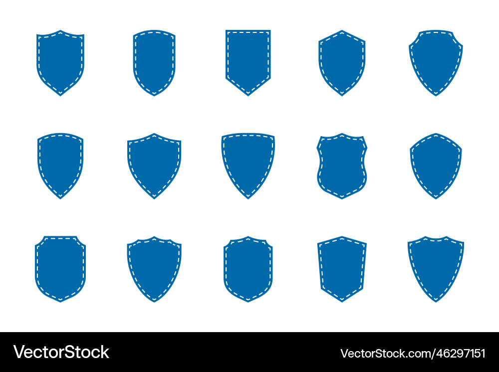 Shield icon set on white background Vector Image