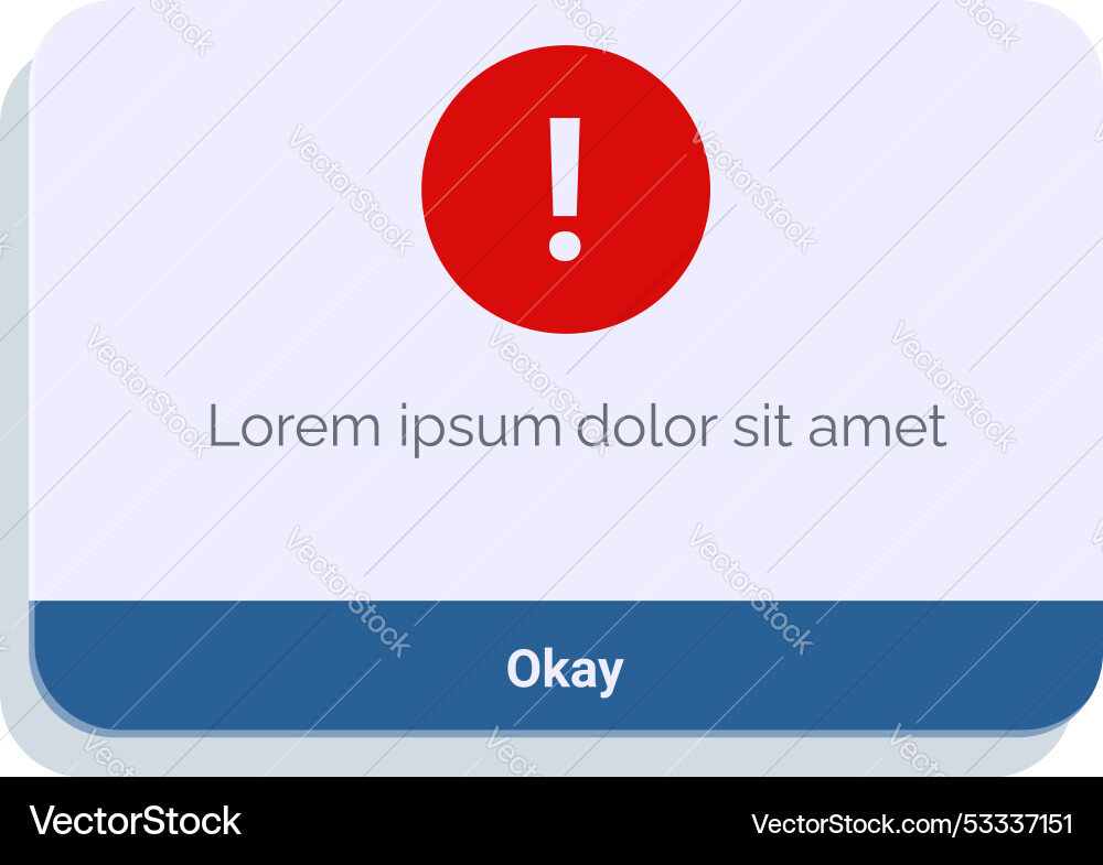 System error warning message popping up System error warning message popping up Vector Image
