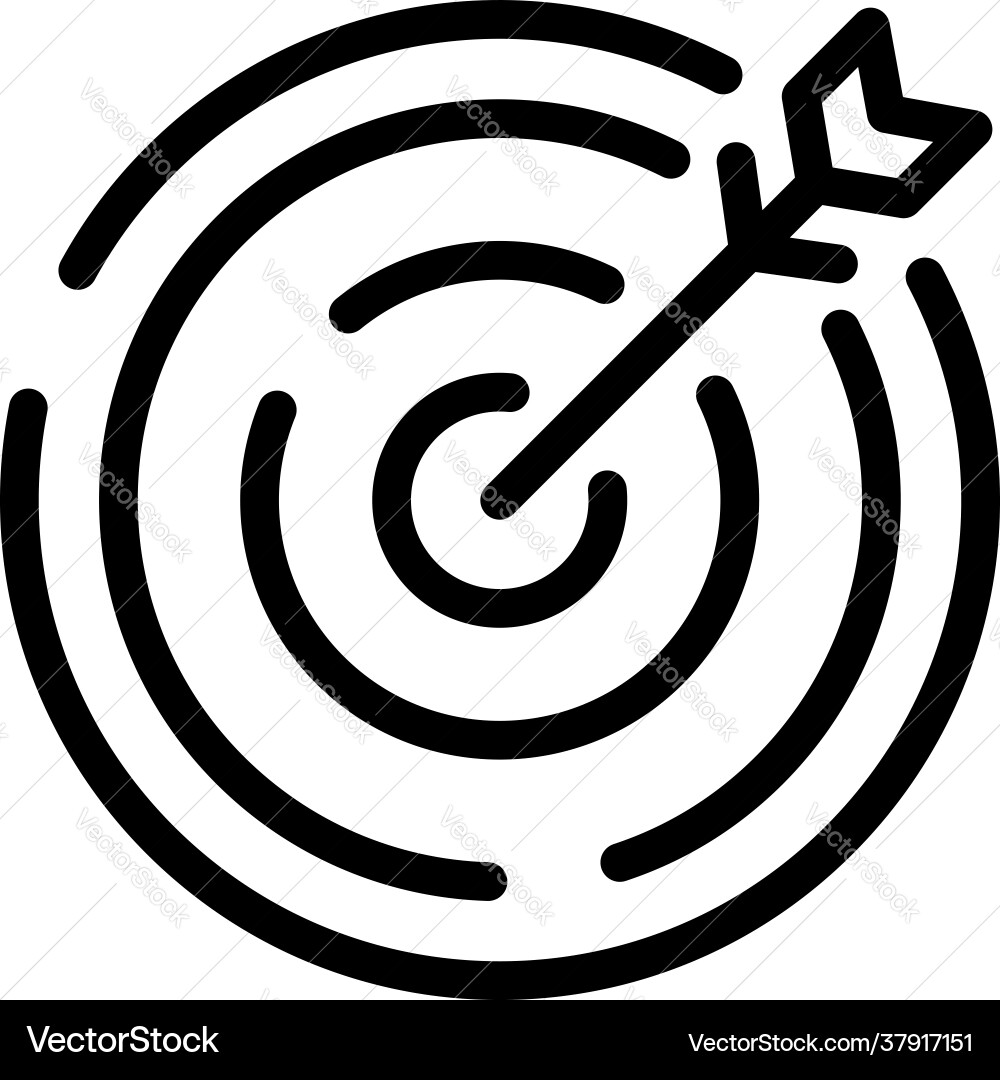 Target arrow icon outline style Vector Image