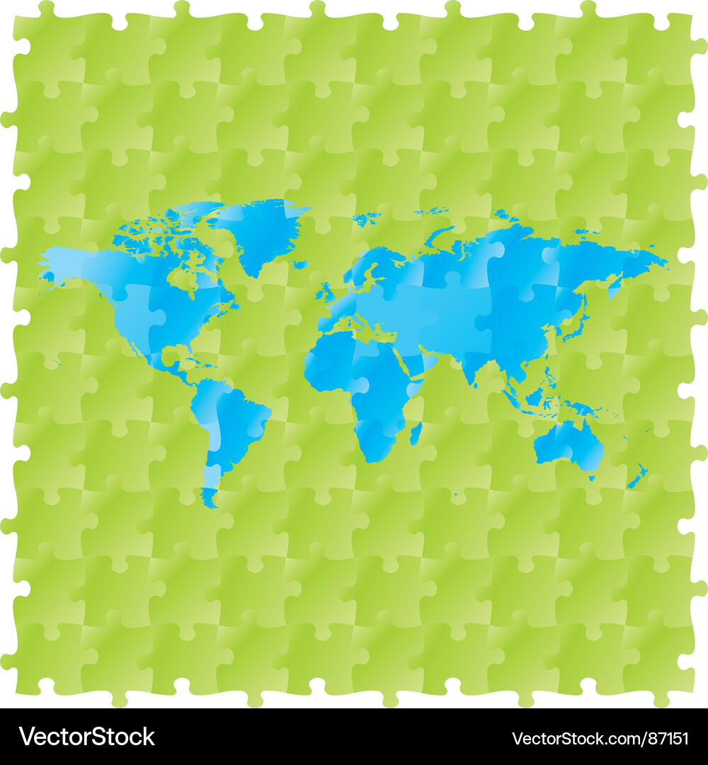 World maps with puzzle pattern Vector Image