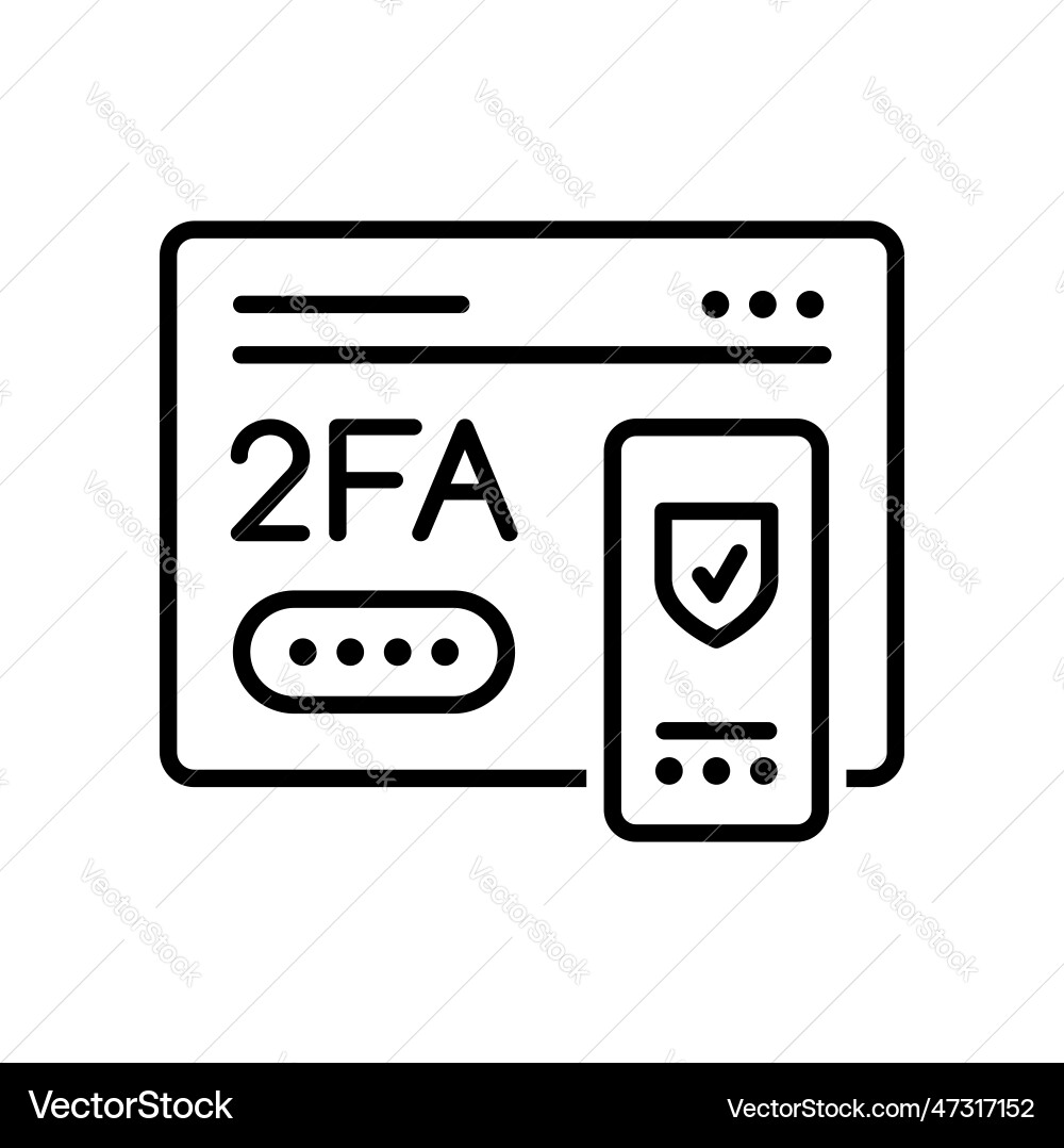 2fa icon two factor verification secure password 2fa icon two factor verification secure password vector image