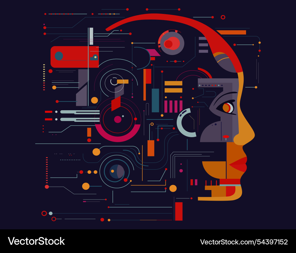 Artificial intelligence abstract figures Vector Image