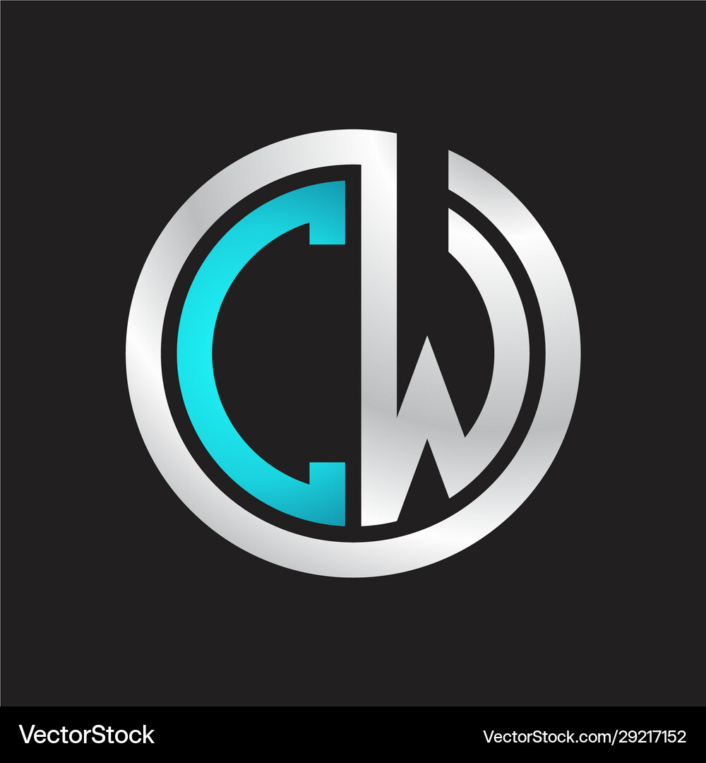 Cw initial logo linked circle monogram – Royalty-Free Vector | VectorStock, image size:1000x1080