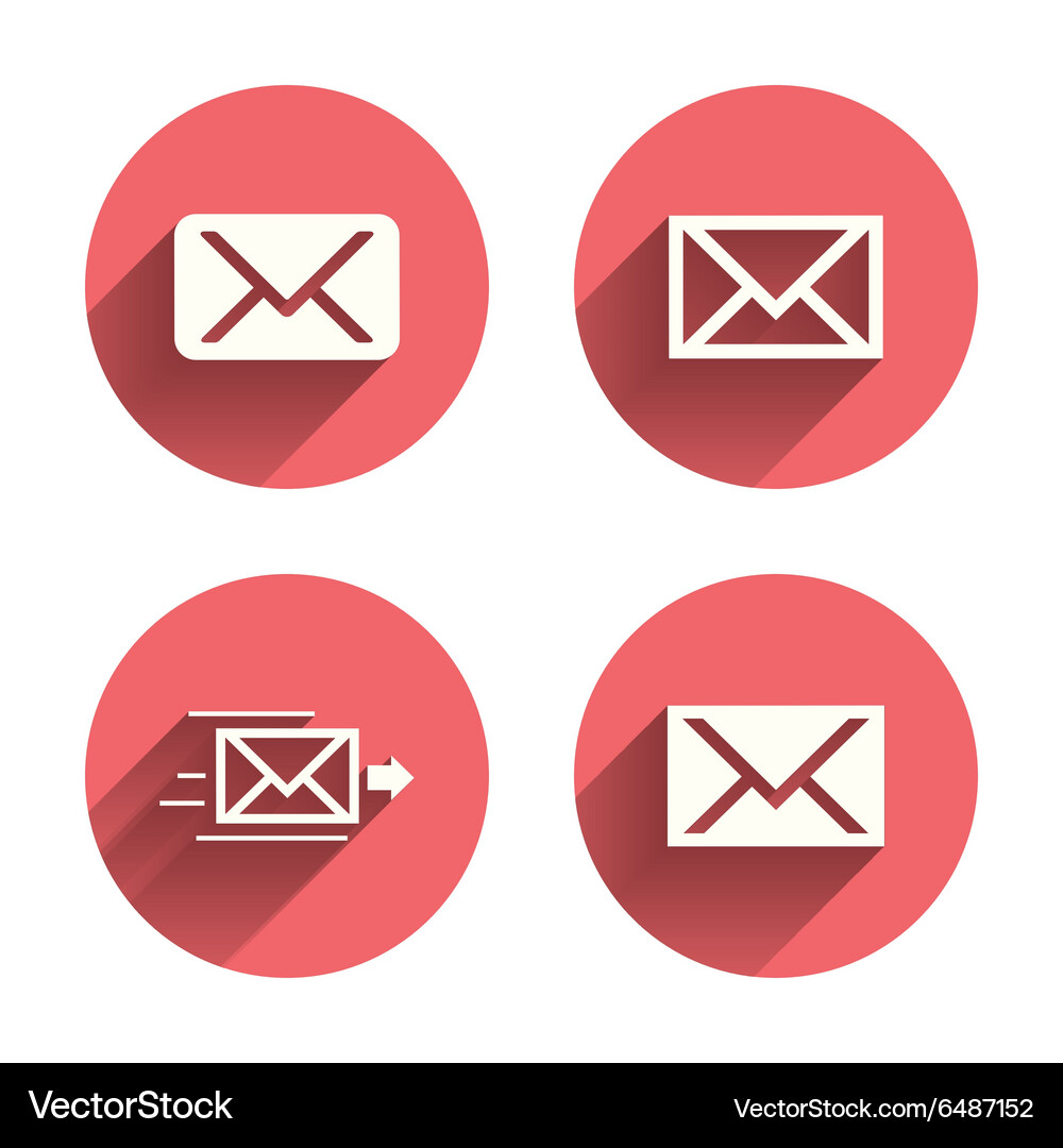 Mail envelope icons message symbols Vector Image