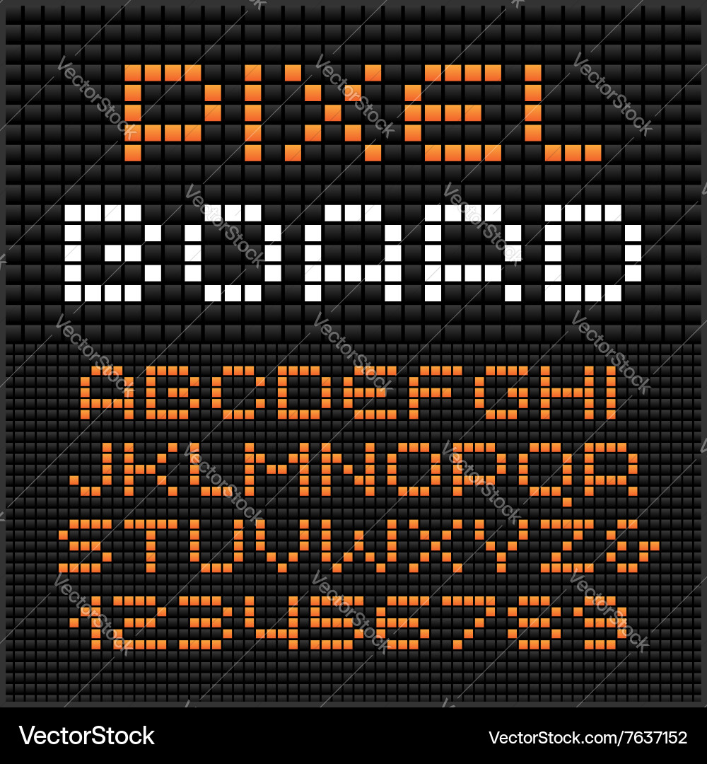 Pixel Font Alphabet - Retro Dots Effect vector image