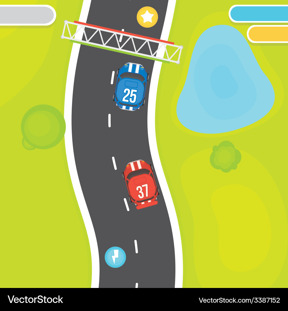 Racing Game Objects Collection vector image