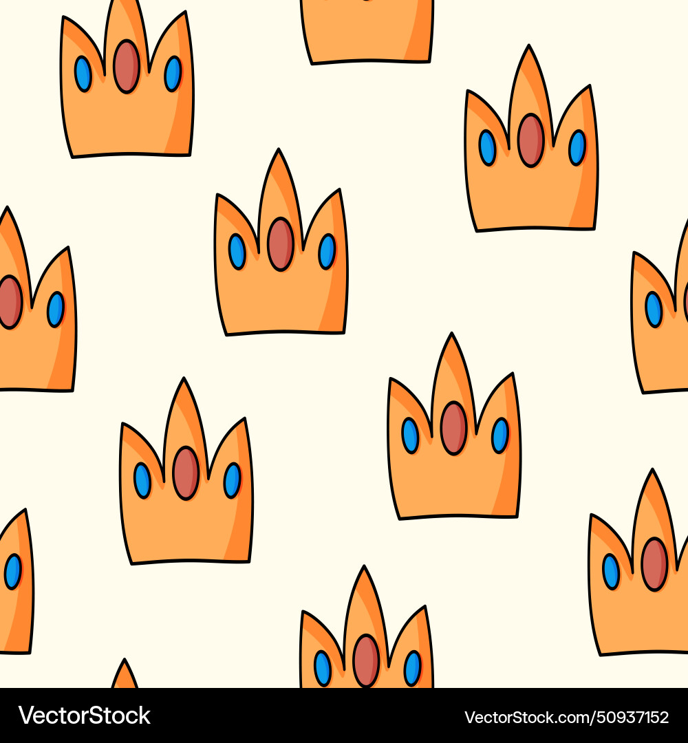 Seamless pattern with crown on color background Vector Image